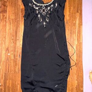 BCBGMaxAzria Black Embellished Midi Dress